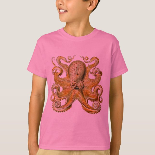 Octopus antike Illustration Seeungeheuer T-Shirt (Vorderseite)