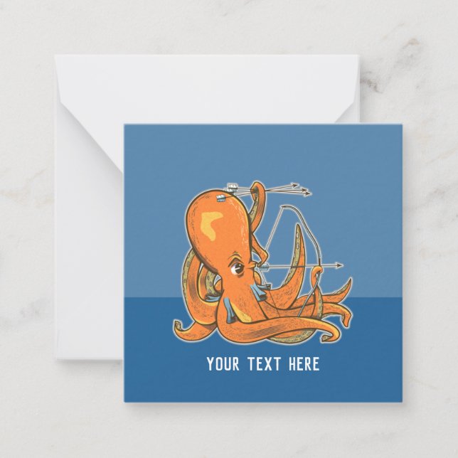 Octopus Archery Bow and Arrow Mitteilungskarte (Vorderseite)