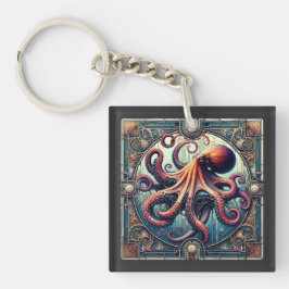 Octopus Art Deco Schlüsselanhänger