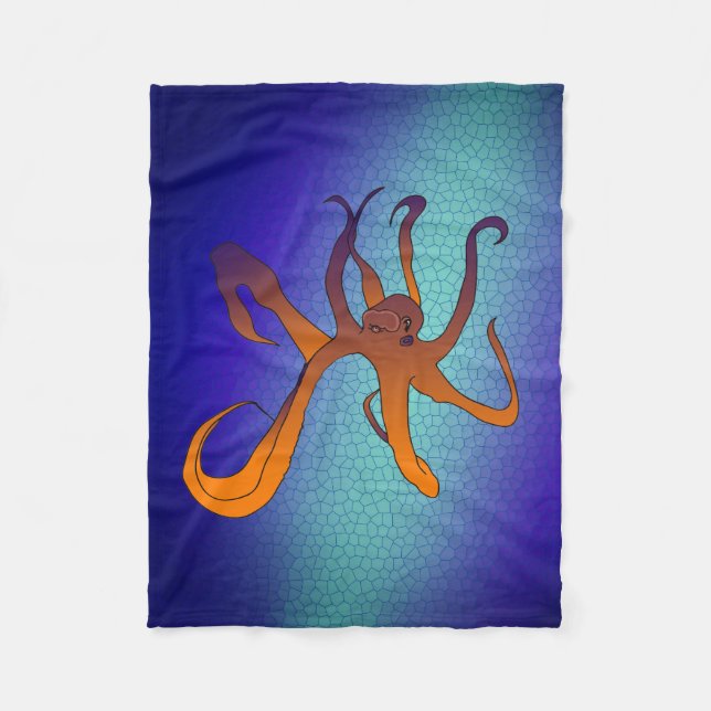 Octopus Art Fleecedecke (Vorderseite)