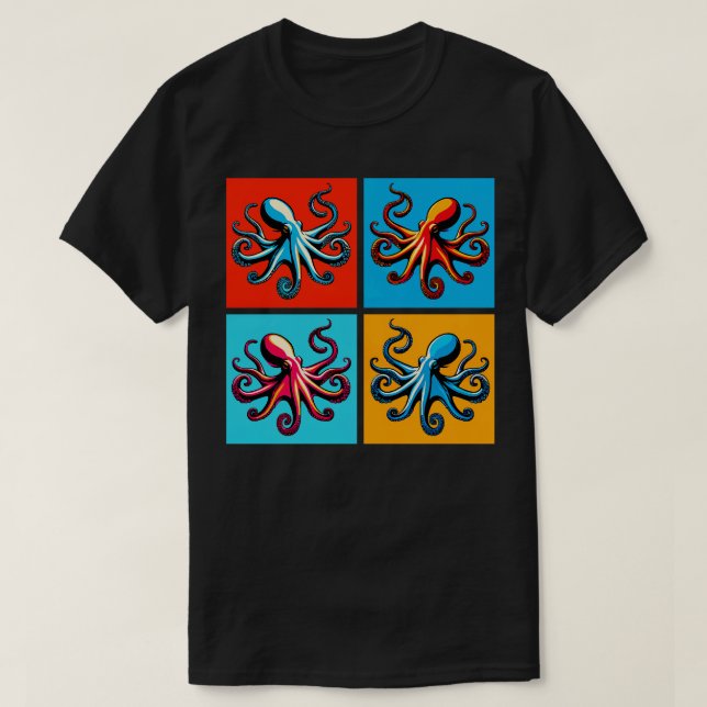 Octopus Art Trendy Marine Life T-Shirt (Design vorne)