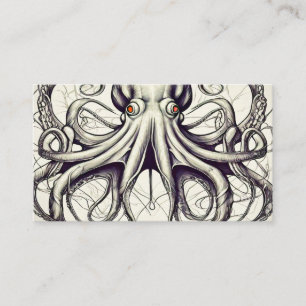 Octopus Artwork Visitenkarte Ozeanliebhaber Surfer
