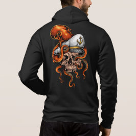 Octopus Attack Captains Skull Nautic Hoodie