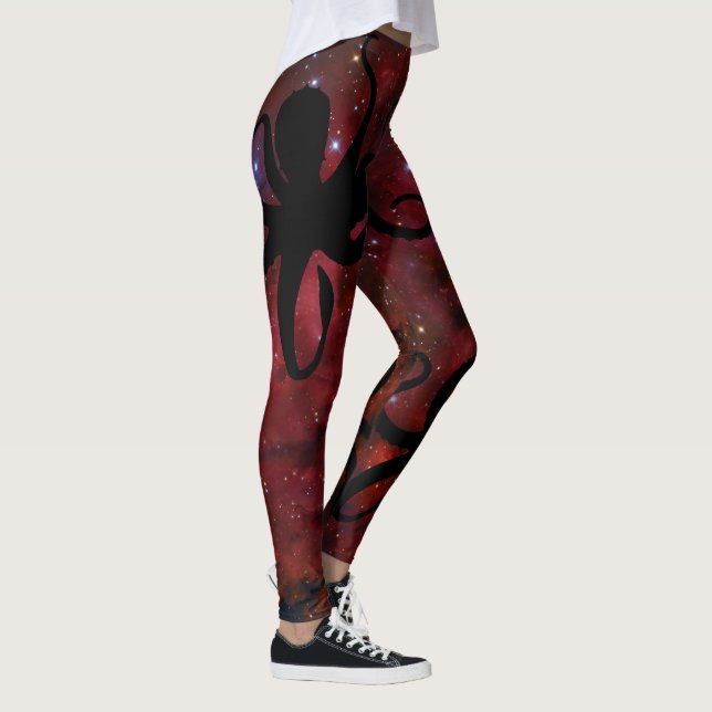Octopus auf Leggings der Roten Galaxie (Rechts)