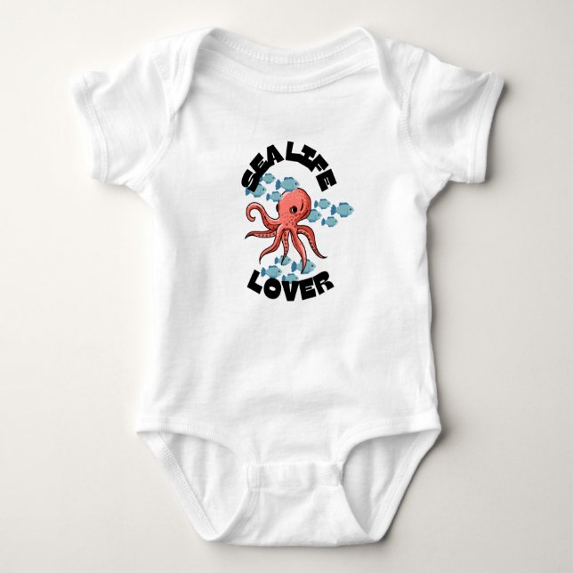 Octopus Baby Jersey Bodysuit Strampler (Vorderseite)