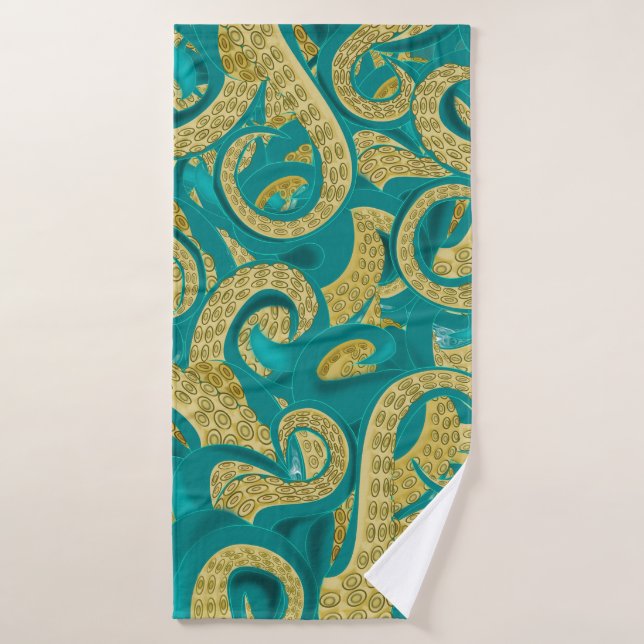 Octopus Badetuch Set Golden Tentacis (Badehandtuch)