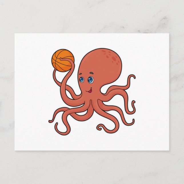 Octopus Basketball-Spieler Basketball Postkarte (Vorderseite)