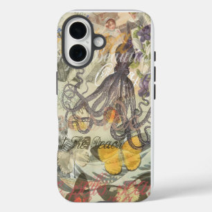 Octopus Beach Antique Coastal Steampunk iPhone 16 Hülle