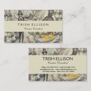 Octopus Beach Antique Coastal Steampunk Visitenkarte