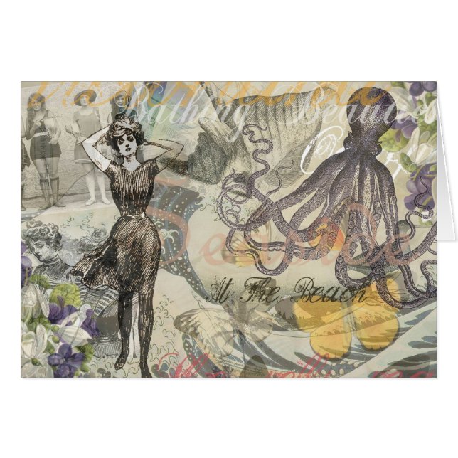 Octopus Beach Antique Côte Steampunk (Devant horizontal)