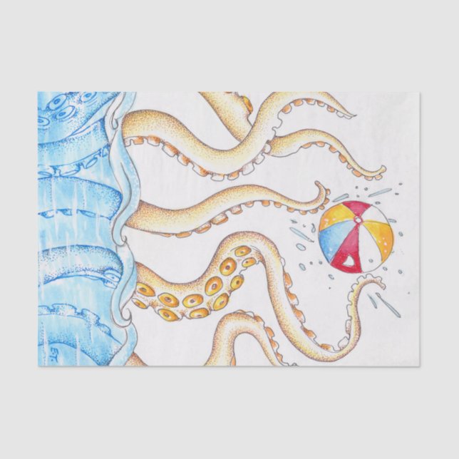 Octopus Beach Ball Seidenpapier (Vorderseite)
