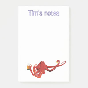 Octopus Beer Love Custom Post-it Klebezettel