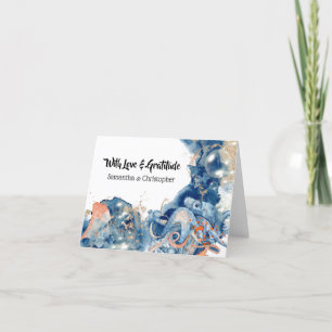 Octopus bleu marine orange mariage merci plage