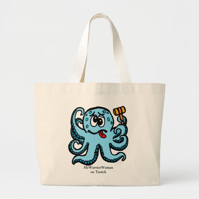 Octopus Bonk, MeWarriorFrau auf Twitch Jumbo Stoffbeutel (Vorne)