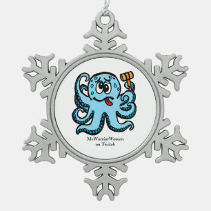 Octopus Bonk, MeWarriorFrau auf Twitch Schneeflocken Zinn-Ornament