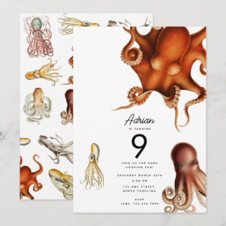 Octopus Cephalopod Ocean Animals Geburtstag Einladung