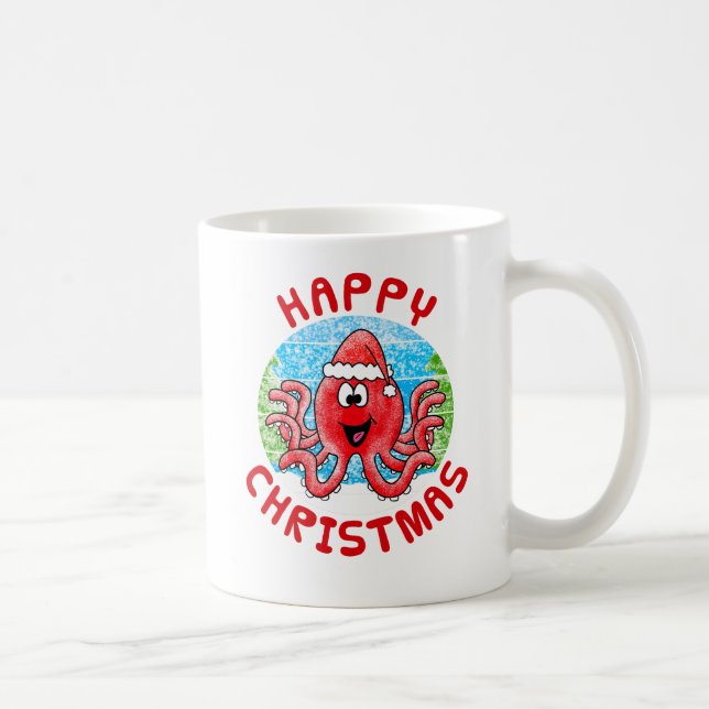 Octopus Christmas Animal Wildlife Nature Kids Kaffeetasse (Rechts)
