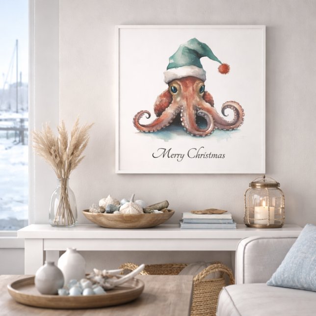 Octopus Christmas Joy, Brauch Fotodruck (Von Creator hochgeladen)