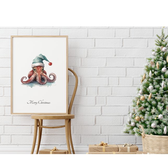 Octopus Christmas Joy, Brauch Fotodruck (Von Creator hochgeladen)