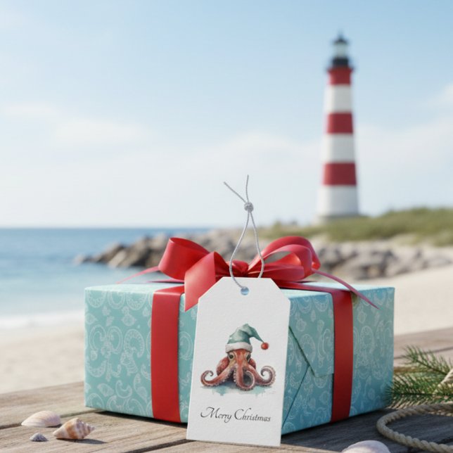 Octopus Christmas Joy, Brauch Geschenkanhänger (Von Creator hochgeladen)