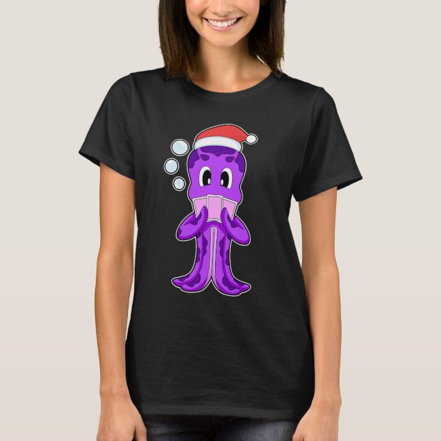 Octopus Christmas Poker T-Shirt (Vorderseite)