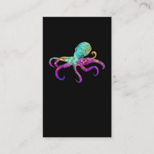 Octopus Colorful Kraken Sea Art Visitenkarte