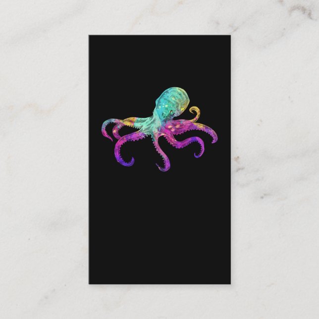 Octopus Colorful Kraken Sea Art Visitenkarte (Vorderseite)