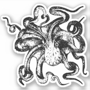 Octopus Contour Stickers Aufkleber