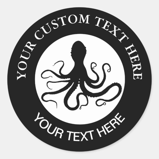 Octopus Custom Logo 1 1/2" Classic Round Aufkleber (Vorderseite)
