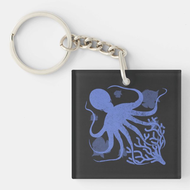 Octopus (dark background) schlüsselanhänger (Vorderseite)