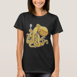Octopus Eating Spoon Gabel T-Shirt