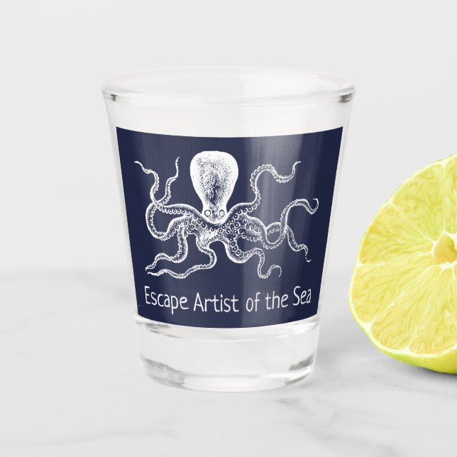 Octopus Escape Artist of the Sea Schnapsglas (Vorderseite)