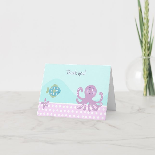 OCTOPUS & FISH Falttiert Vielen Dank für Ihre Anme Dankeskarte (Vorderseite)