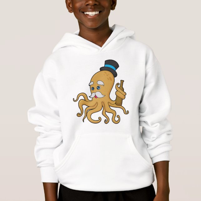 Octopus Gentleman Hat Hoodie (Vorderseite)