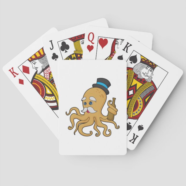 Octopus Gentleman Hat Spielkarten (Rückseite)