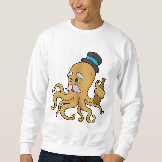 Octopus Gentleman Hat Sweatshirt (Vorderseite)
