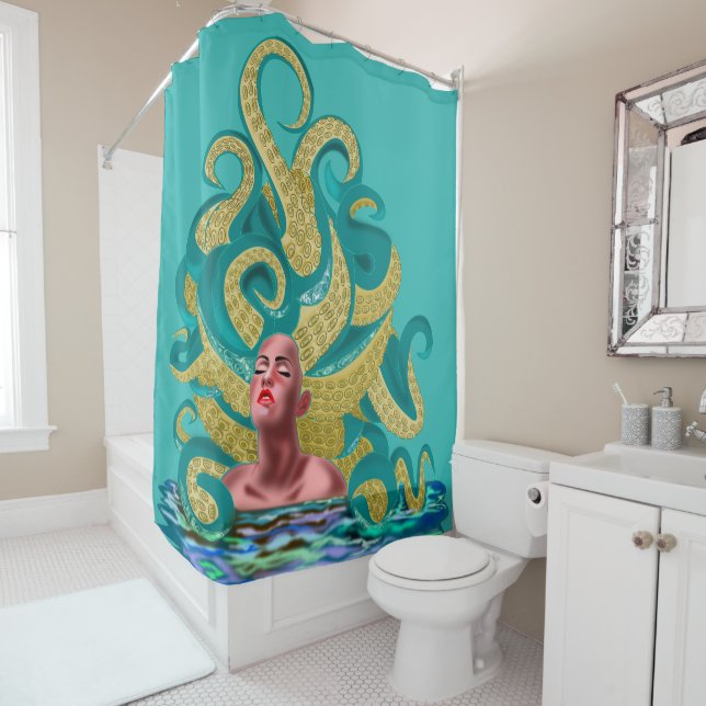 Octopus Girl Art Duschvorhang (Beispiel)