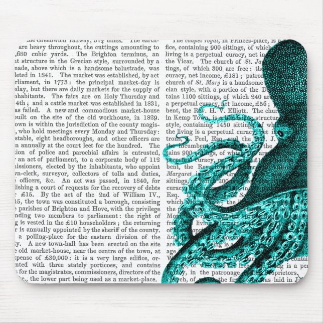 Octopus Green Half Mousepad (Vorne)