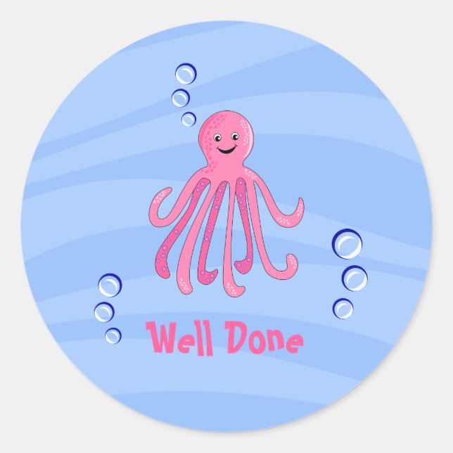 Octopus Gut gemachte klassische Rundkleber Runder Aufkleber (Vorderseite)