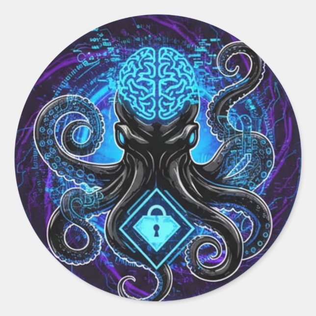 Octopus Hacker Sticker (Vorderseite)