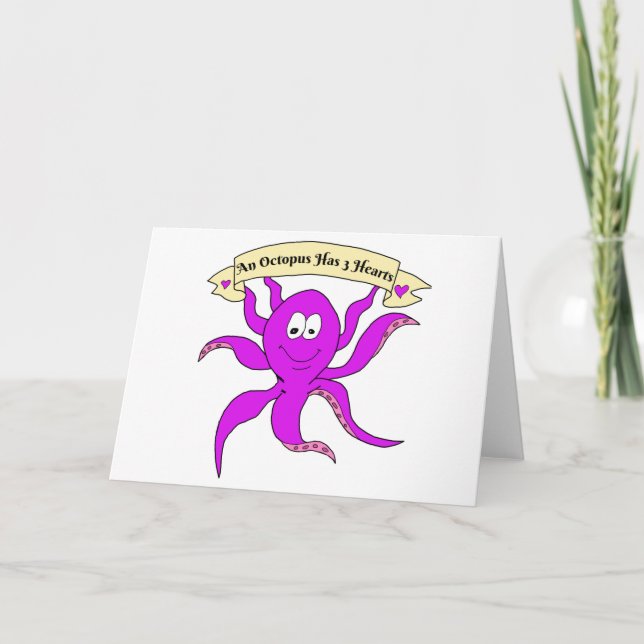 Octopus Hearts Funny Valentine's Day Carte cadeau (Devant)