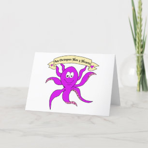 Octopus Hearts Funny Valentine's Day Geschenkkarte Feiertagskarte