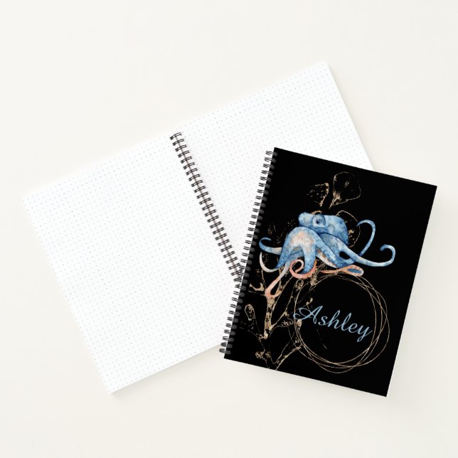 Octopus-Individuelle Name-Notebook Notizbuch (Innenseite)
