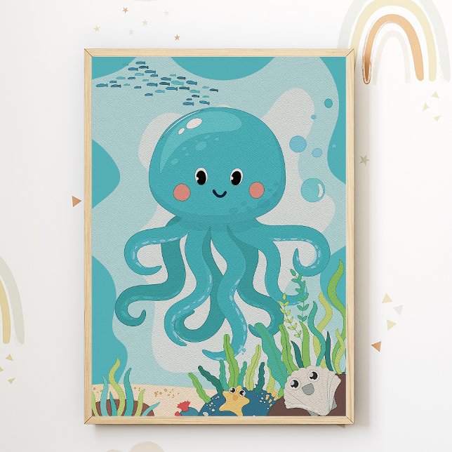 Octopus Kinderzimmer Print Kids Room Poster (Von Creator hochgeladen)