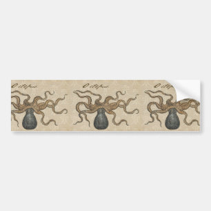 Octopus Kraken Vintag Illustration Autoaufkleber