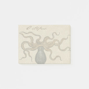 Octopus Kraken Vintag Illustration Post-it Klebezettel