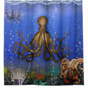 Octopus' Lair - farbenfroher Duschvorhang