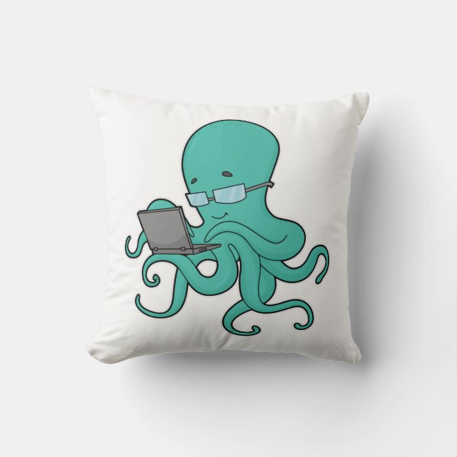 Octopus Laptop Kissen (Vorderseite)