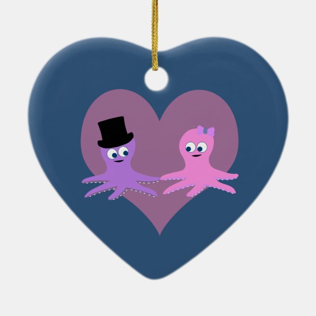 Octopus-Liebe Keramik Ornament (Hinten)