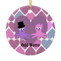 Octopus-Liebe mit Herz-Hintergrund